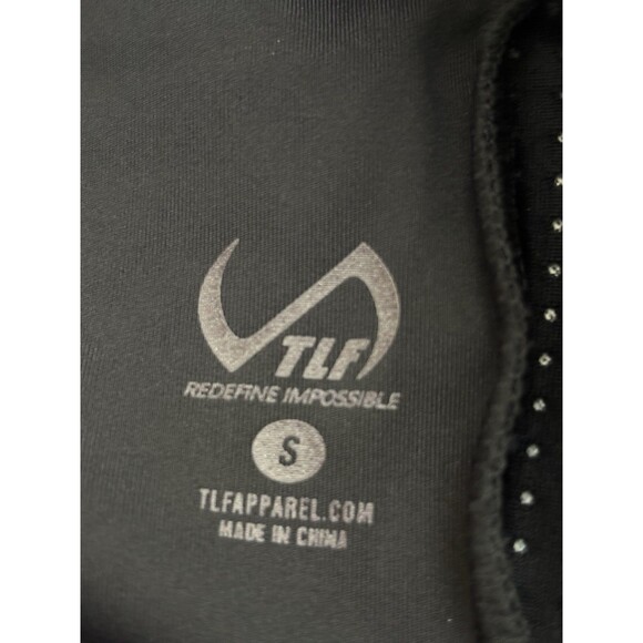 TLF Black Sports Bra Women's Small Open Back No Padding Compression Activewear - Picture 3 of 4